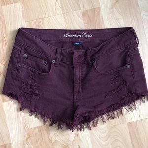 Maroon American Eagle shorts